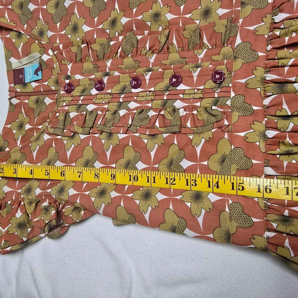 Matilda Jane Women's Floral Dress Size Medium Rust, Olive, cream - Picture 11 of 16